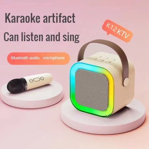 PartyPulse: Karaoke Bluetooth Speaker with Wireless Mic, Dynamic LED Lights & Portable Design for Home, Parties & Travel
