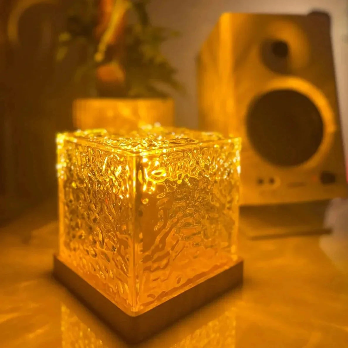PrismCube: Soothing Ambient Ocean Wave Lamp with 3D Water Effect, 16-Color LED Projection & Remote Control for Relaxing Room Décor